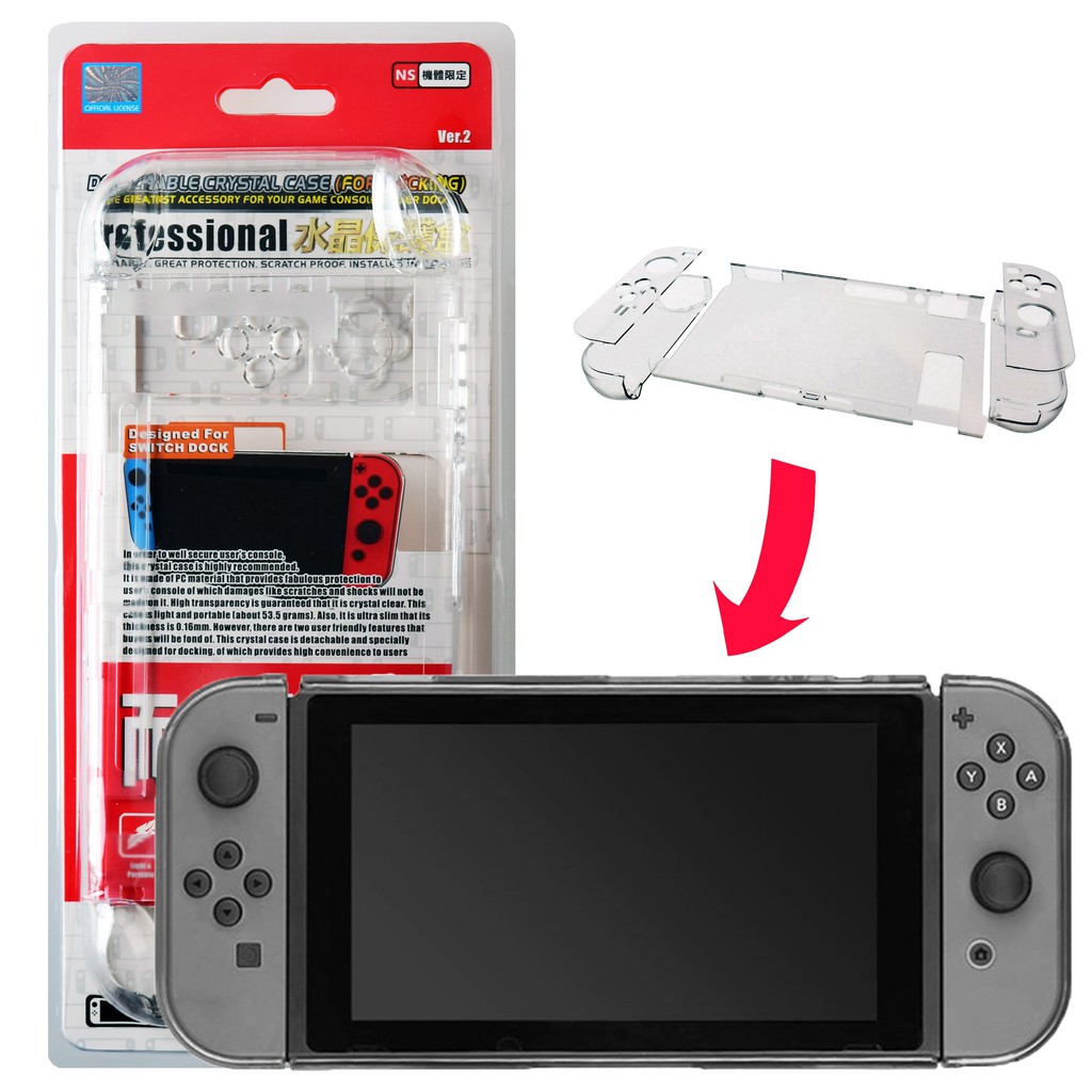 เคสใสเกม Nintendoswitch Accessories  Crystal case เคสใสแบบบาง สามารถเสียบลง DOCKING ได้ทันที โดยไม่ต้องแกะออก