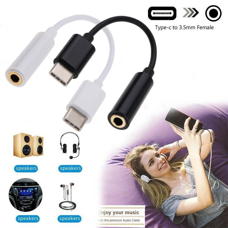 Type-C to 3.5mm Earphone cable Adapter usb 3.1 Type C USB-C male to 3.5 AUX audio female Jack for Android