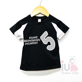 【พร้อมส่ง 】เสื้อยืดเด็ก เสื้อแขนสั้นสำหรับเด็กผู้หญิง เสื้อยืดเด็ก สีดำ