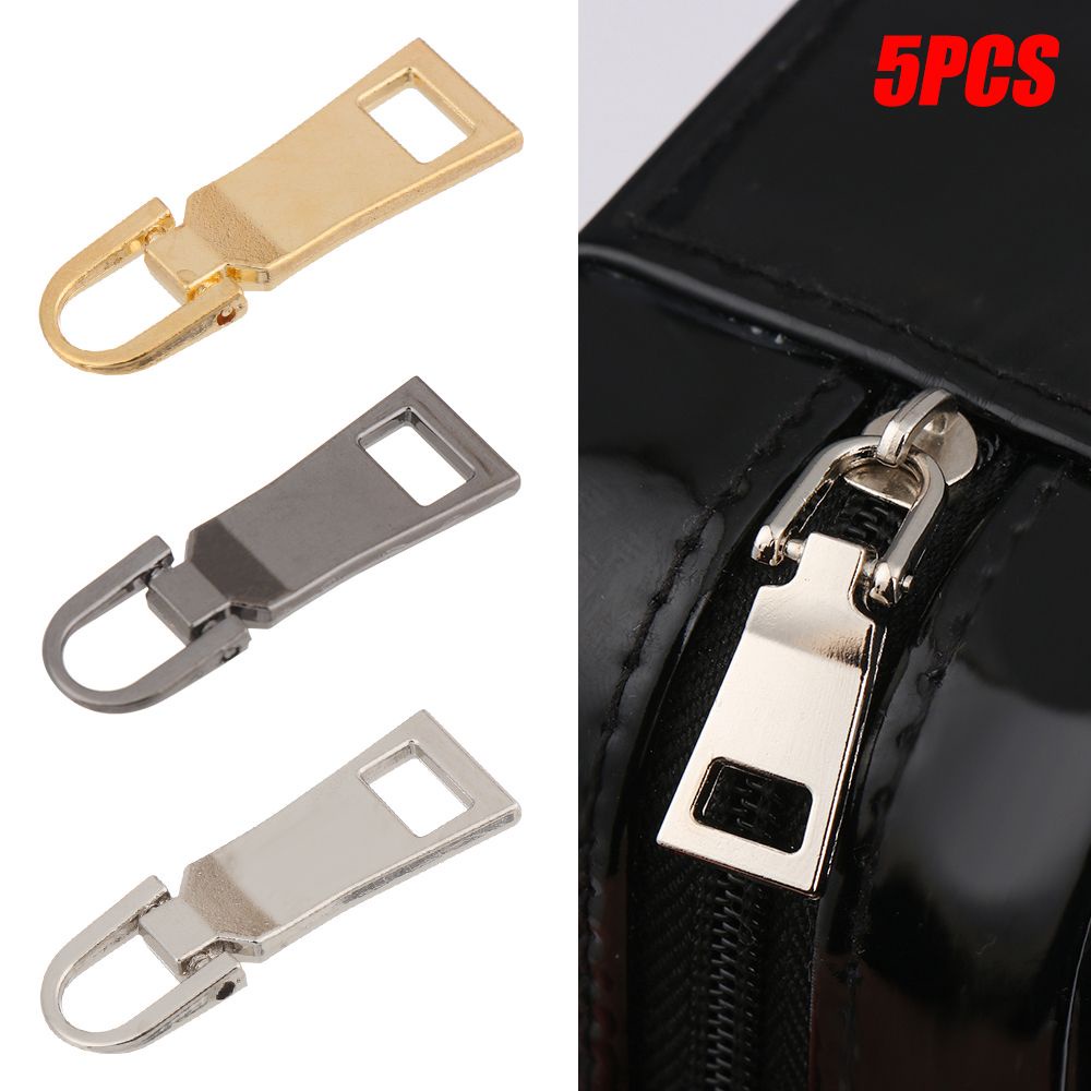 ESPOIR 5pcs Clothes Zipper Pull Detachable Metal Zip Metal Zipper Head