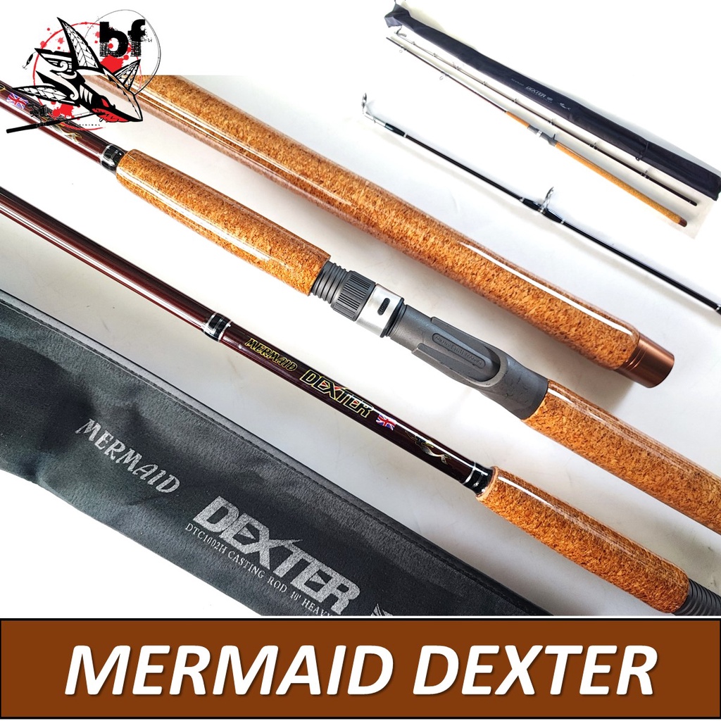 คันเบ็ดตกปลา MERMAID DEXTER คันหน้าดิน ด้ามก็อกเกรด A  มีเบทและสปิน แพ็คใส่กล่อง