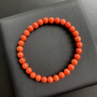 กำไลปะการังสีส้ม (Orange Coral from Italy) ขนาด4mm