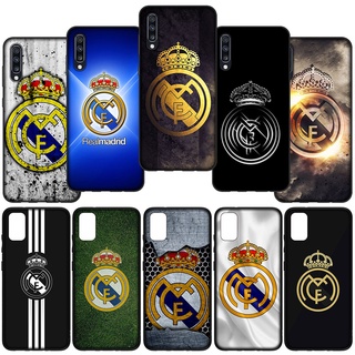 เคสโทรศัพท์มือถือแบบนิ่ม TPU ลายโลโก้ฟุตบอล Real Madrid E1-EC69 สําหรับ Samsung Galaxy A12 A20 A30 A20S A30S A50S A50