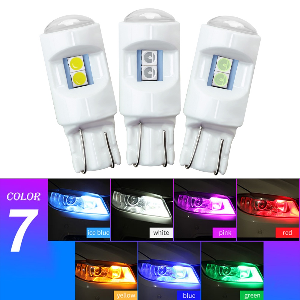 T10 W5W 194 168 ไฟ Led ภายในรถยนต์ เซรามิก สําหรับโคมไฟท้ายรถยนต์ หลอดไฟประตูรถยนต์ สีขาว 6000K 8000K 3030 SMD ไดโอด