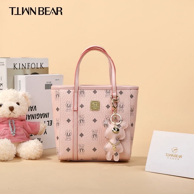 ✨พร้อมส่ง✨กระเป๋าหมี ช้อปปิ้งมินิ TTWN BEAR✨ช็อปปิ้งมินิชมพู mcm