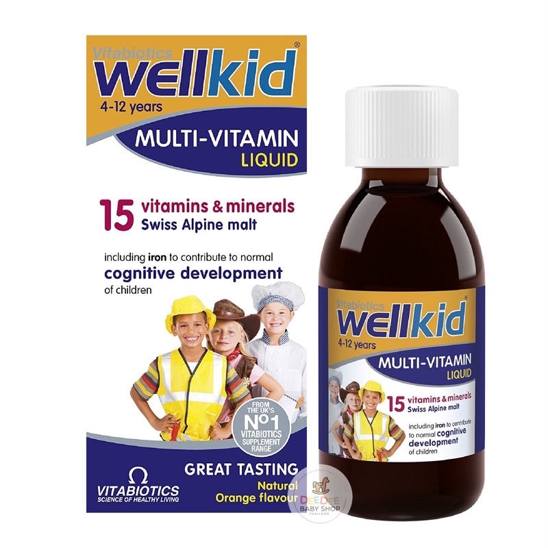 💯ของแท้💯 วิตามินรวมสำหรับเด็กชนิดน้ำ Vitabiotics WellKid Multi-Vitamin Liquid