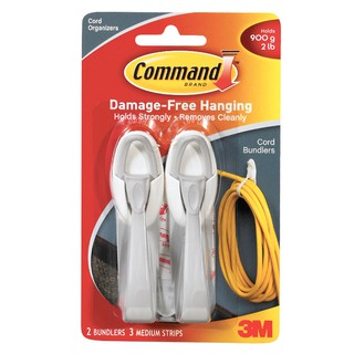 🚚💨พร้อมส่ง!! 3 เอ็ม คอมมานด์ เทปพร้อมที่แขวนกลุ่มสายไฟ รุ่น 17304 3M Command Cord Bundlers No.17304