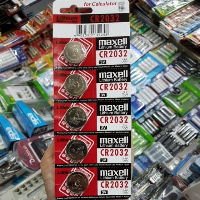 ถ่านกระดุม Maxell Cr2032 3V แพค5ก้อน ของใหม่ ของแท้