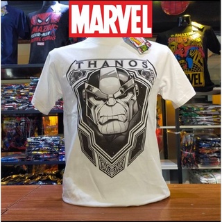 เสื้อยืดMarvel_ลิขสิทธิ์แท้ลายThanosสีขาว(mvx-109)