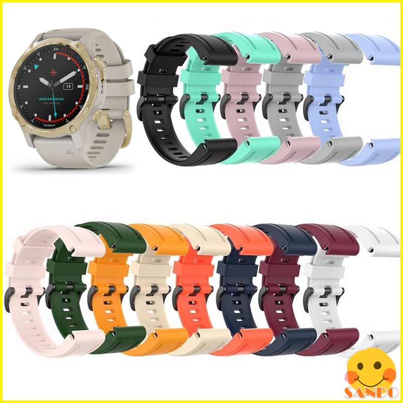 สาย Garmin Descent Mk2S MK2S สายนาฬิกาข้อมือ ซิลิโคนนิ่ม Garmin  Mk2S สําหรับสมาร์ทวอทช์ GARMIN Desc