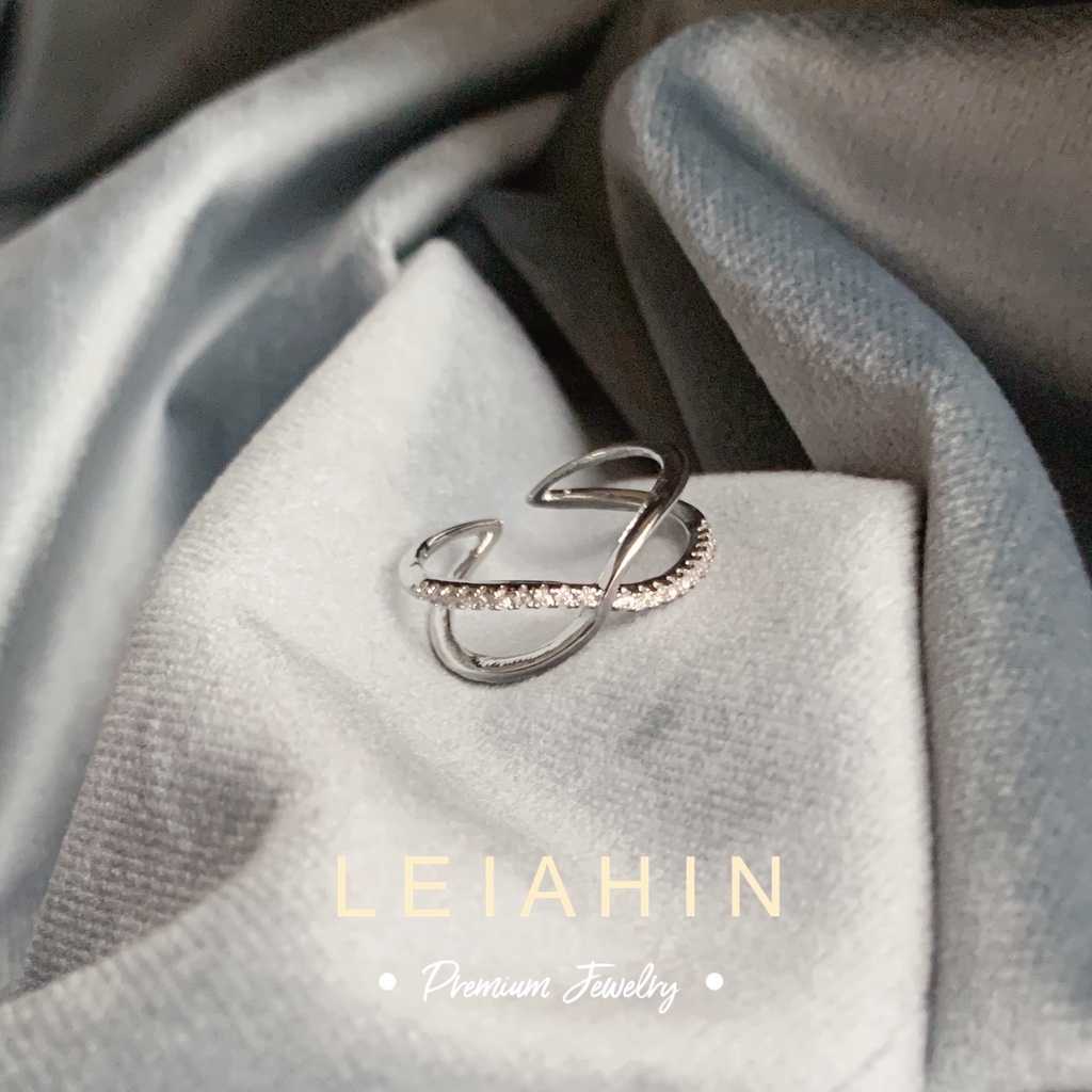 LEIAHIN แหวนเงิน ขนาดที่ปรับได้