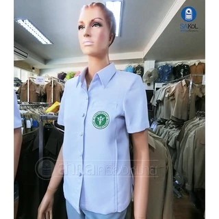 เสื้อทรงสูทอัดกาวสีขาว สาธารณสุข เสื้อหมอ (สูทขาวสธ.)