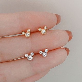 Suwann.na [ราคาต่อคู่] ต่างหู ต่างหูเงินแท้ มิกกี้ สีเงิน, ท…