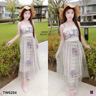 MaxiDress เดรสสายเดี่ยว BorichTa TW6204