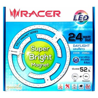 หลอดไฟ LED หลอด LED กลม RACER SUPER BRIGHT MAGNET 24 วัตต์ DAYLIGHT หลอดไฟ โคมไฟ หลอดไฟ LED LAMP RACER SUPER BRIGHT MAGN