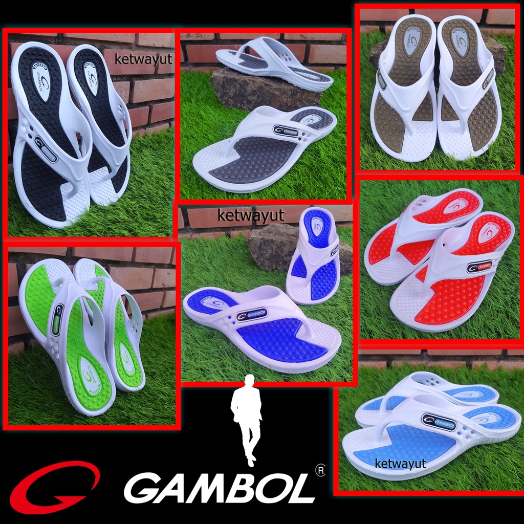 รองเท้าแตะผู้ชายแบบสวม รองเท้าแตะหูหนีบผู้ชาย Gambol รุ่น 41042