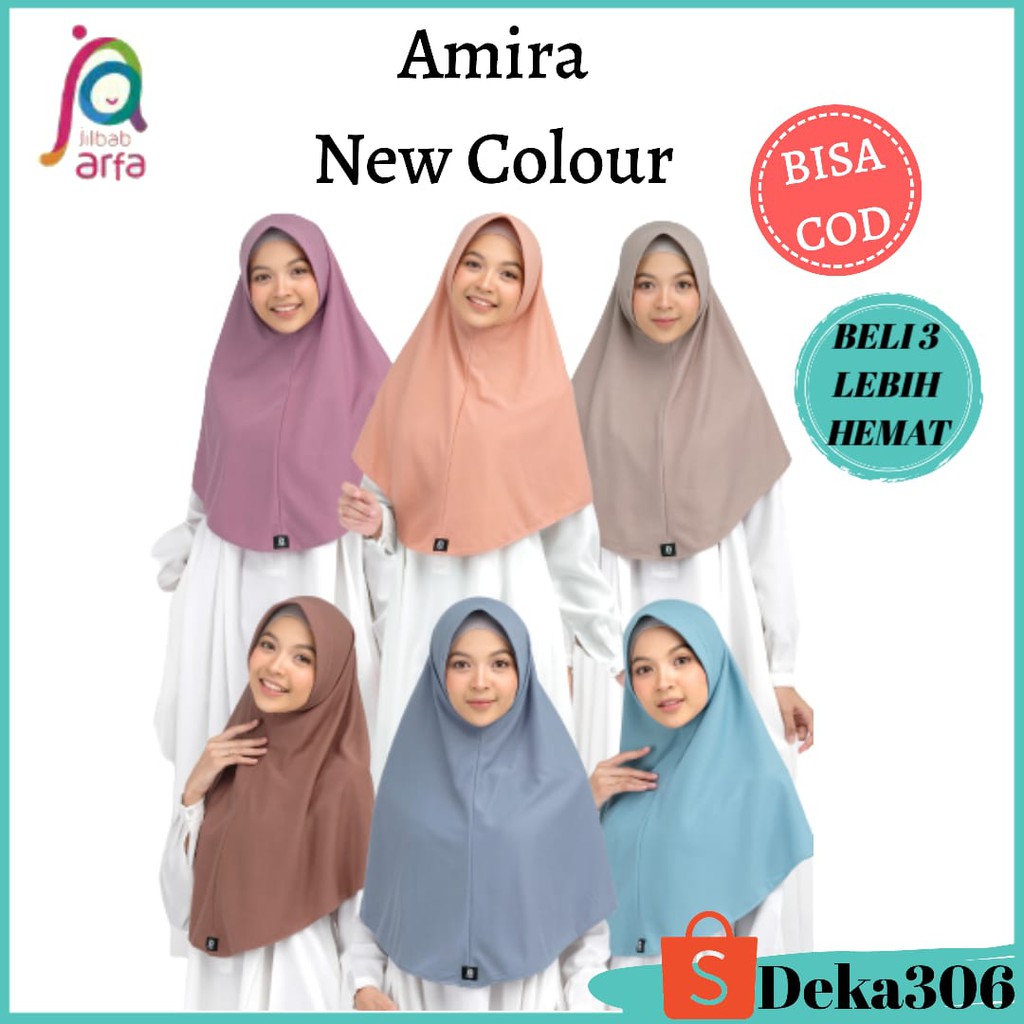 Jilbab AMIRA NEW COLOR - AMIRA JILBAB ARFA - BERGO AMIRA PET ANTEM - JILBAB ARFA/AFRA- วัสดุเสื้อยืด