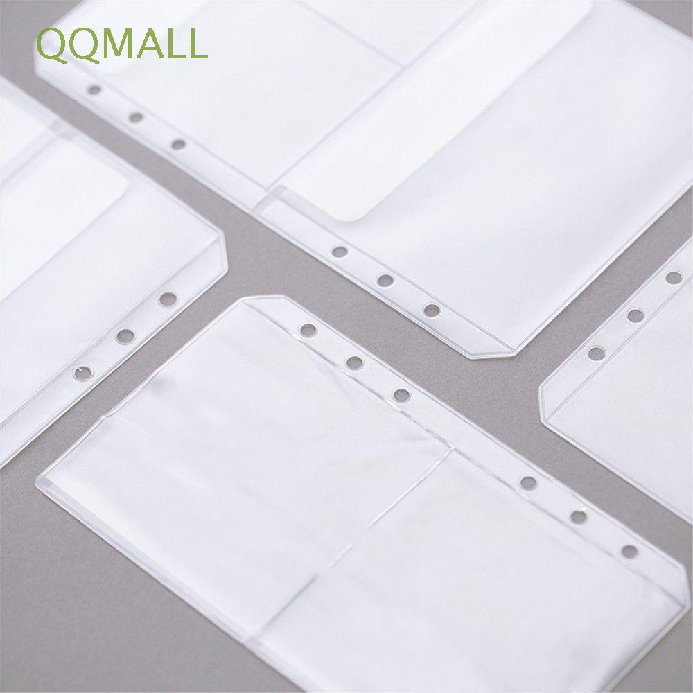 QQMALL A5 A6 Binder Folders Convenient Binder Pockets PVC Notebook Pouch Bags Scrapbook Card Organizer Stickers Storage Waterproof Diary Ticket Storage Photo Album Refills Document Filing Bags