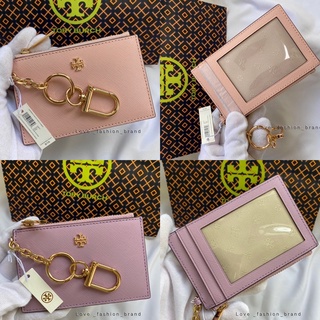 👑ผ่อน0%~แท้100%👑 กระเป๋าใสบัตร พวงกุญแจ Tory Burch Emerson Case Key  Ring  ID Insert Wallet 63977