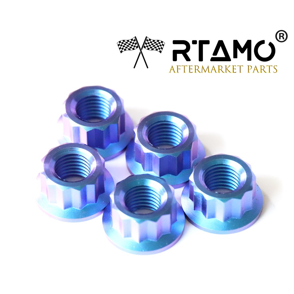 RTAMO Titanium Gr5 M8x1.25P M10x1.25P น็อตเฟืองหัวป้องกันการโจรกรรม ล้อหลัง