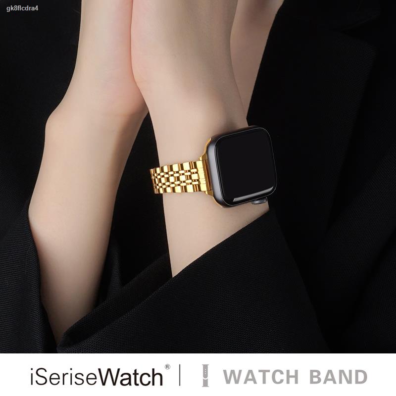 watch strapหรูสายนาฬิกา㍿▨∈iserisewatch เหมาะสำหรับ Apple Watch รุ่นที่ 6 iwatch7 สายรัดโลหะ applewatch5/1/2/3/4/se โซ่สแ