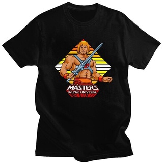 T-shirt  ใหม่ เสื้อยืดผ้าฝ้าย 100% แขนสั้นครึ่งแขน พิมพ์ลาย He-Masters of the Universe คุณภาพสูง สไตล์วินเทจ สําหรับผู้ช