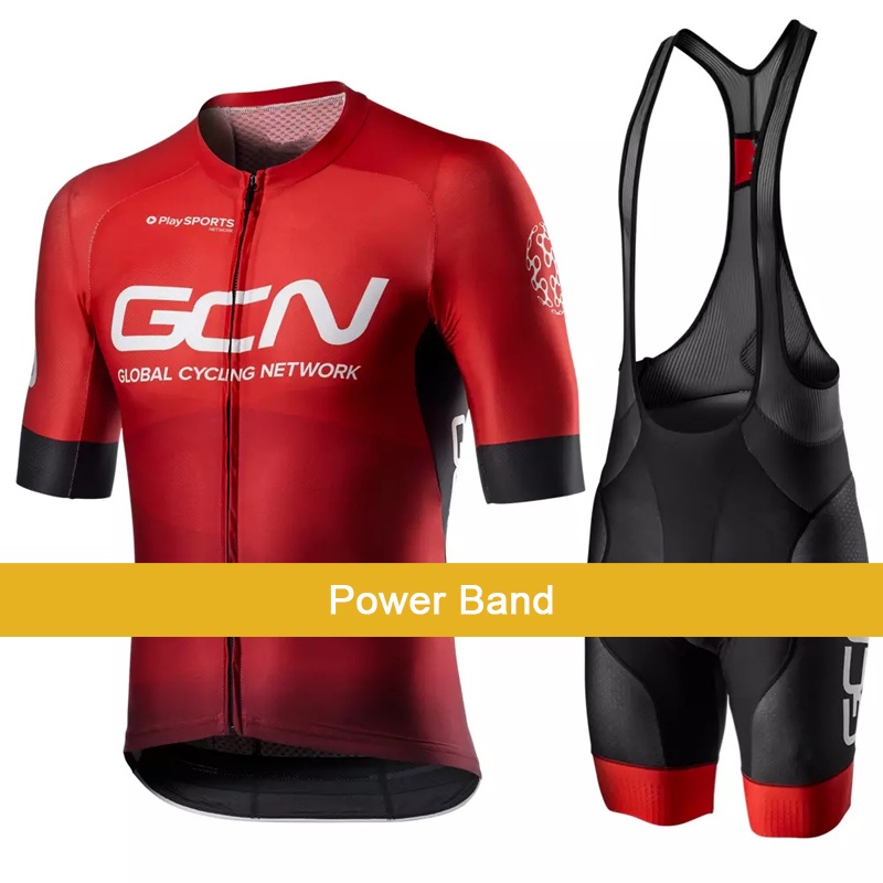 Breathable MeshGCN Red Cycling Jersey and Bib Shorts Set Men Breathable Quick Dry Bike Wear