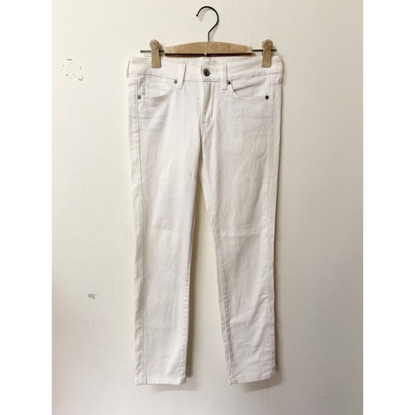Uniqlo size 25(63.5cm)กางเกงยีนส์ขาวheattech
