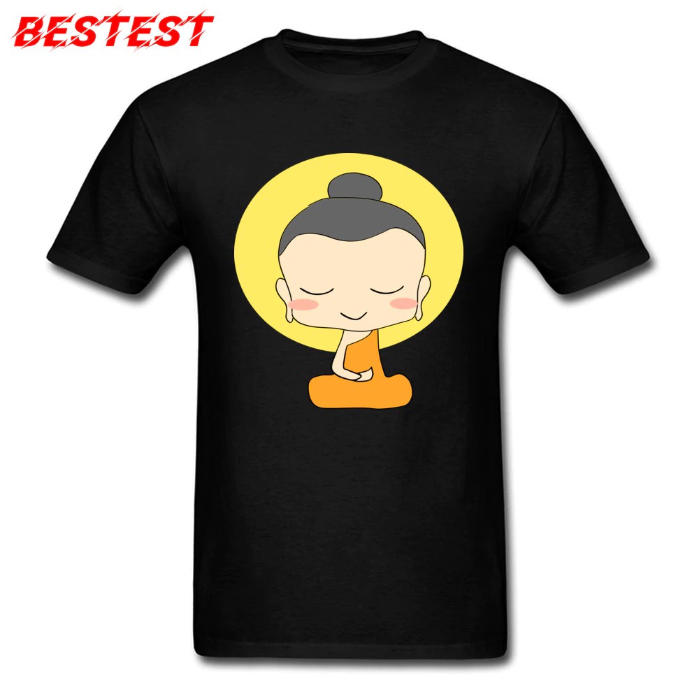 NF2GD256EW คลาสสิกผ้าฝ้ายสมาธิพระพุทธรูปพิมพ์ Swea รอบคอ Fabric_e30 เสื้อยืดผู้ชาย RIN126DGE8170