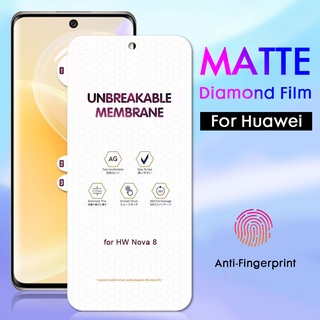 Huawei P30 P40 Pro Mate 20 Mate 30 Mate 40 Pro Nova 8 เพชร ความละเอียดสูง ป้องกันหน้าจอ เคลือบด้าน ป้องกันลายนิ้วมือ ฟิล์มไฮโดรเจลฝ้า