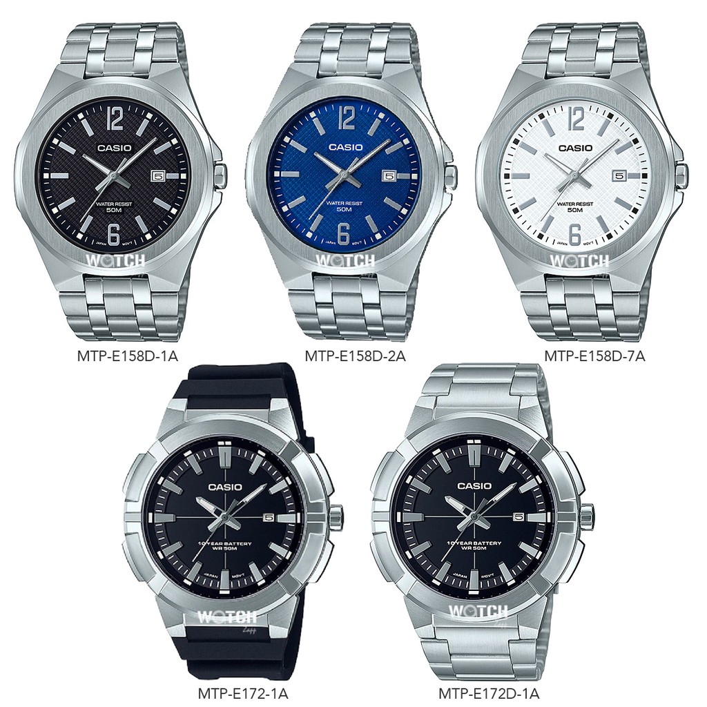 Casio นาฬิกาข้อมือ ผู้ชาย สายแสตนเลส รุ่น MTP-E172 MTP-E501D MTP-E500 MTP-E501-7 MTP-E500D