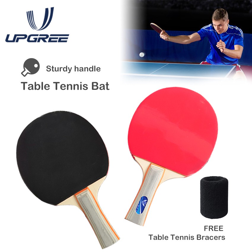 Upgree Table Tennis Racket Ping Pong Paddle Set With 2 Bats And 2 Ping Pong Balls And Table Tennis Paddle Case Shopee Thailand