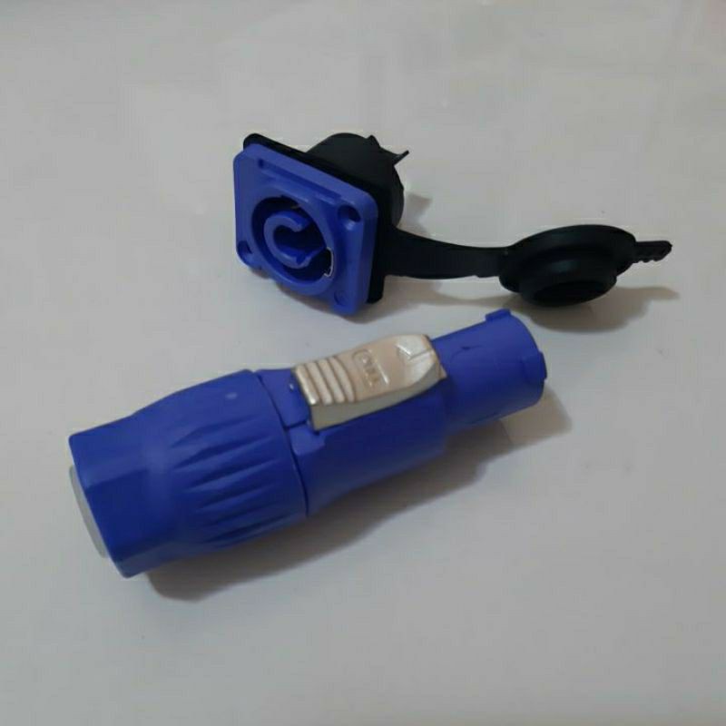 ปลั๊ก Powercon สีน้ำเงิน Waterproof 3pin PowerCon 250AC/DC 20A ปลั๊กกันน้ำ