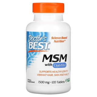 พร้อมส่ง !!! Doctors Best, MSM with OptiMSM, 1,500 mg, 120 Tablets