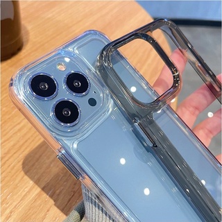 Iphone 14 13 12 Mini 11 Pro X Xr Xs Max 8 7 Plus SE สี่เหลี่ยม โทรศัพท์มือถือ อะคริลิค ใส เคสแข็ง เคสอวกาศ ป้องกันการหล่น ฝาครอบป้องกัน ปุ่มชุบไฟฟ้า