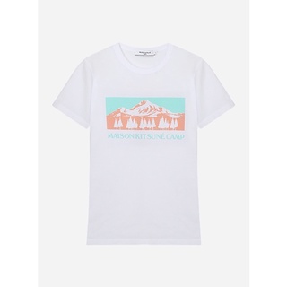 [100% Cotton]  เสื้อยืด พิมพ์ลาย Maison KITSUNE WHITE พรีเมี่ยม