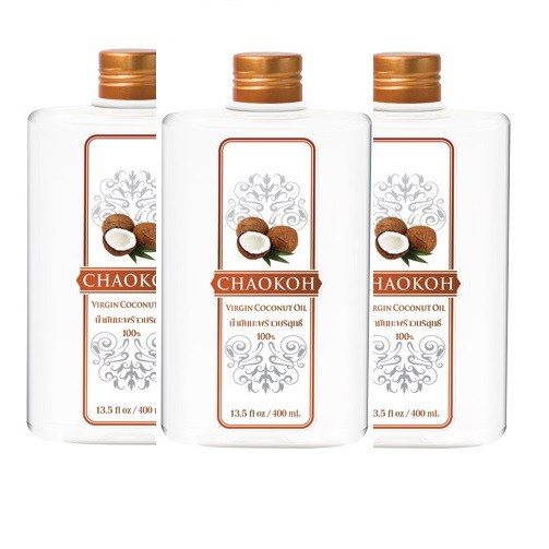 CHAOKOH น้ำมันมะพร้าว Virgin Oil ขนาด 400 ML 3 ชิ้น