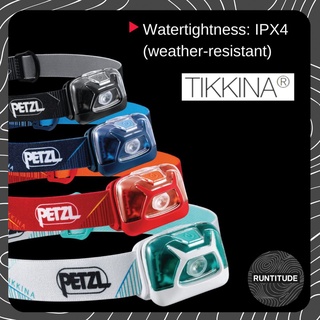 Petzl ไฟฉายคาดหัว รุ่น Petzl TIKKINA headlamp 250lm-300Im Headlamp Outdoor เฮดแลมป์ เทรล ของแท้ รับประกัน 5 ปี