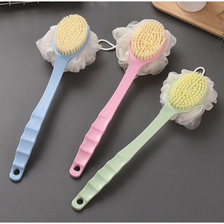 พร้อมบาธบอล แปรงอาบน้ำด้ามยาว สองในหนึ่งเดียว แปรงอาบน้ำ ขนนุ่ม bath brush