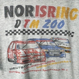 เสื้อยืดมือสอง Vintage Usa NASCAR ยุโรปเก่า 90s DMT 200 คอฟิดๆป้าย Made in Italy Size L.อก23/ยาว27