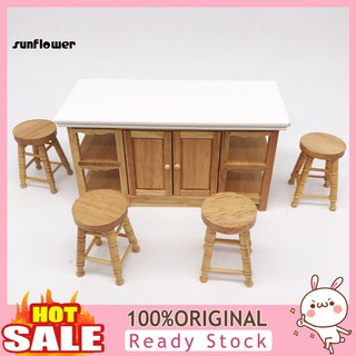 SUN♥1/12 Doll House Wooden High Stool Miniature Living Room Furniture Accessory