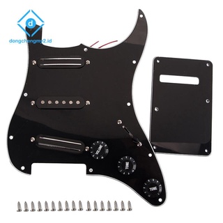 Sss Dual Rail Pickguards Loaded Prewired สีดําสําหรับกีต้าร์ 3 ชั้น