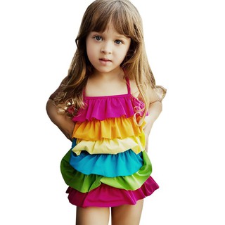 BEST รุ้ง ชุดว่ายน้ำ Swimsuit For Girls Child Bikini - Colourful (Intl)