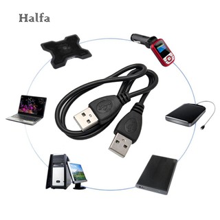 Hl☆สายเคเบิลอะแดปเตอร์เชื่อมต่อข้อมูล USB 2.0 Male To Male 0.5 เมตร สีดํา