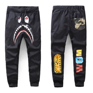 BAPE SHARK SLIM SWEAT PANTS18SS Camouflage Pocket Shark Pants