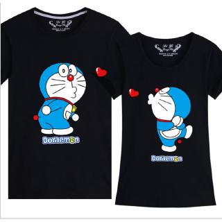 9 สีเสื้อคู่โดราเอมอนคู่สวมเสื้อยืด