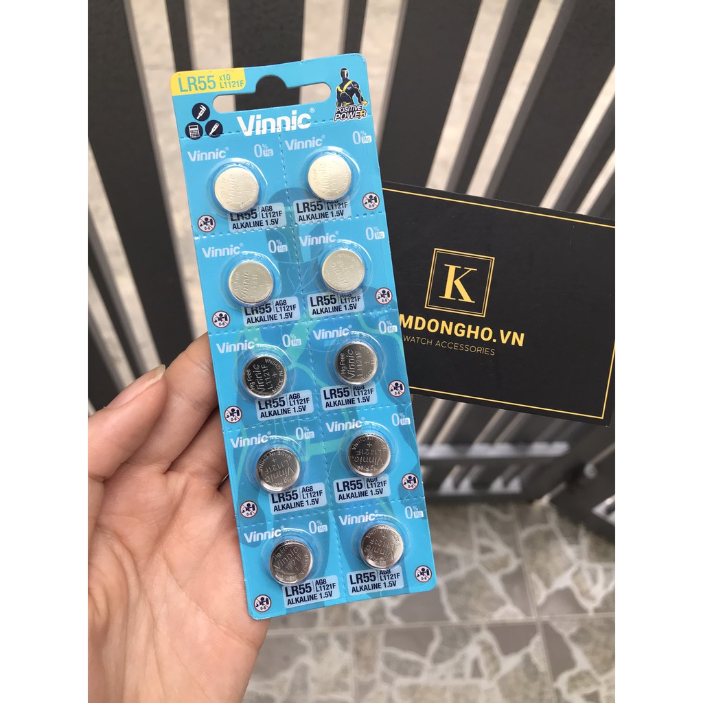 พุพองแบตเตอรี่ 10 ก้อน L1121F LR55 AG8 1120 391A SR1120SW L1121 VINNIC แบตเตอรี่นาฬิกา