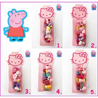 Peppa Pig Rubber Band &amp; Hairpin ยางมัดผมและกิ๊บติดผม