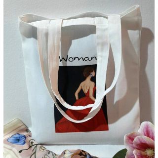 Sale!!!กระเป๋าผ้า รุ่น woman สกรีนลาย วินเทจ กระเป๋าสะพายข้าง กระเป๋าสะพายไหล่