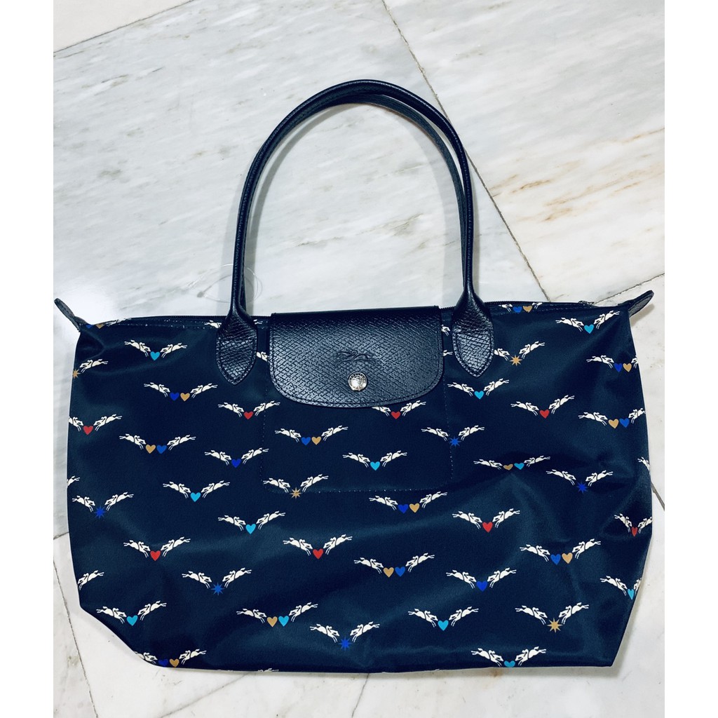 Longchamp le pliage Long L New!สีnavy แท้100% จากShop Paris น้ำเงินกรมท่าลายม้า